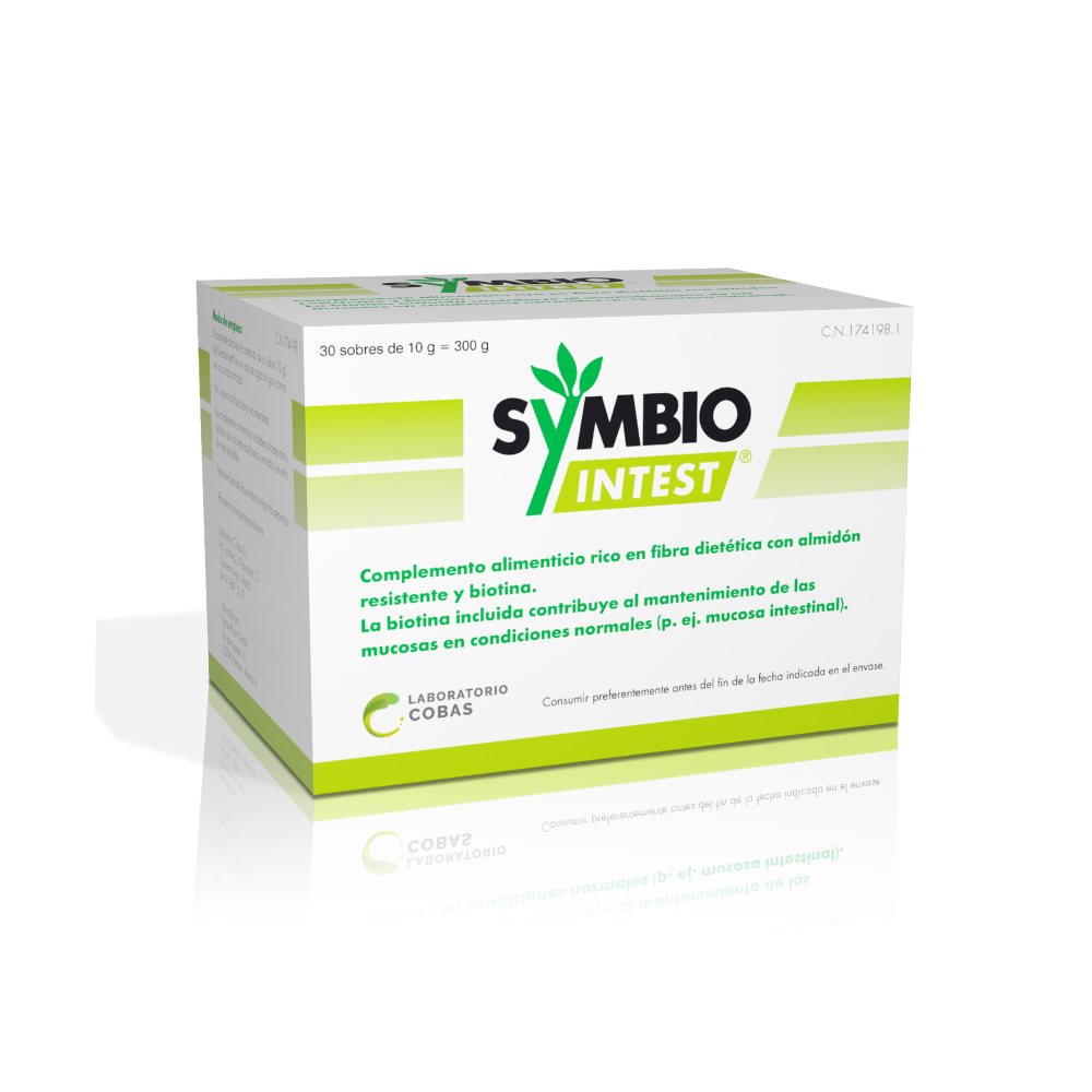 Caja de Symbiointest, prebiótico en 30 sobres